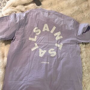 All Saints Men's Lavender Graphic Tee